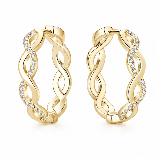 Elegant Twisted Hoop Earrings | Aretes Elegantes Trenzados