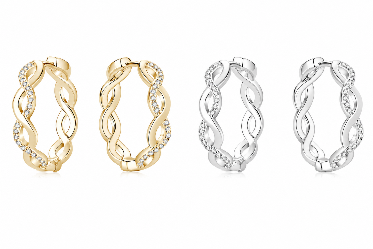 Elegant Twisted Hoop Earrings | Aretes Elegantes Trenzados