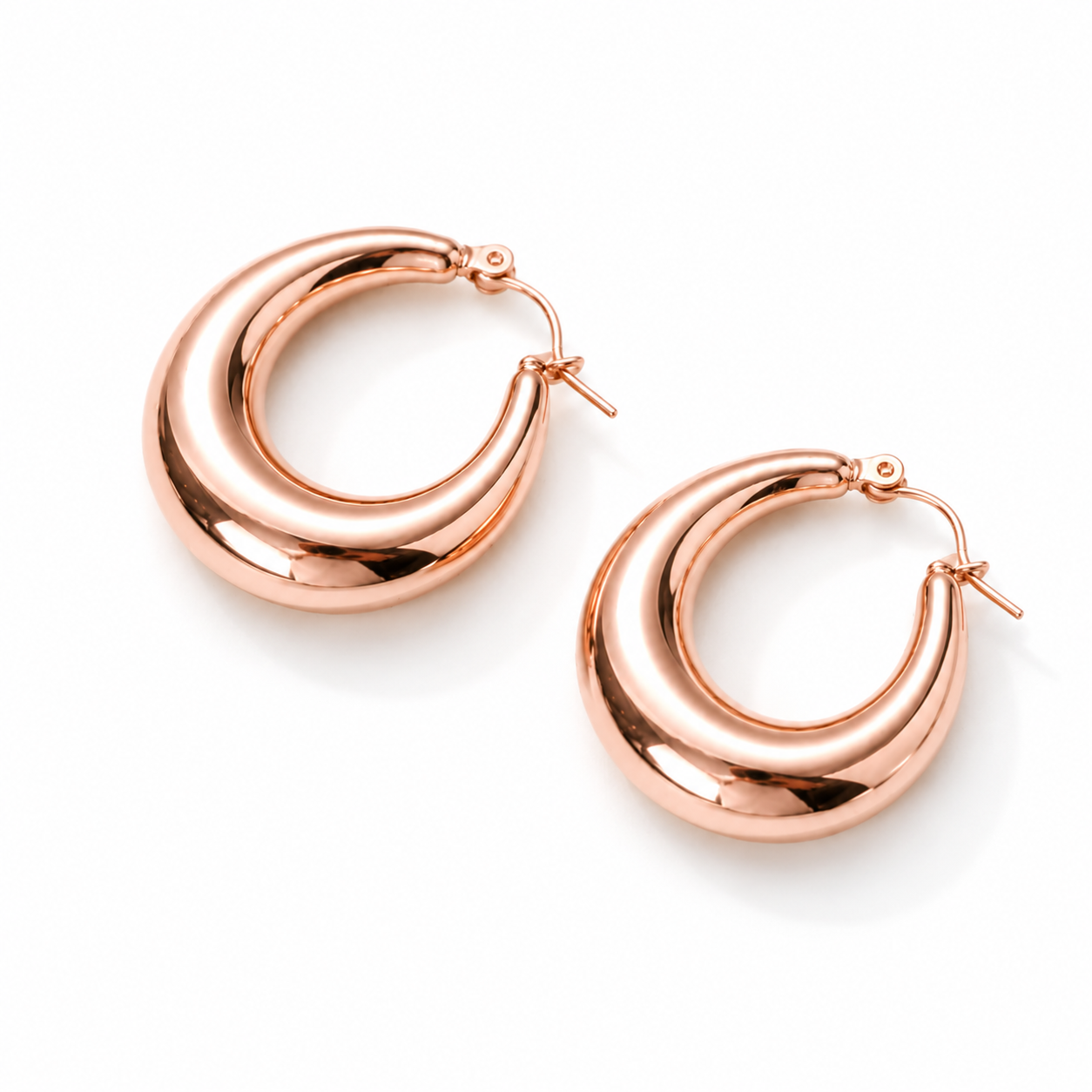 Aretes Chunky Luxe Bañados en Oro 18K | Pendientes Gruesos Acero Inoxidable