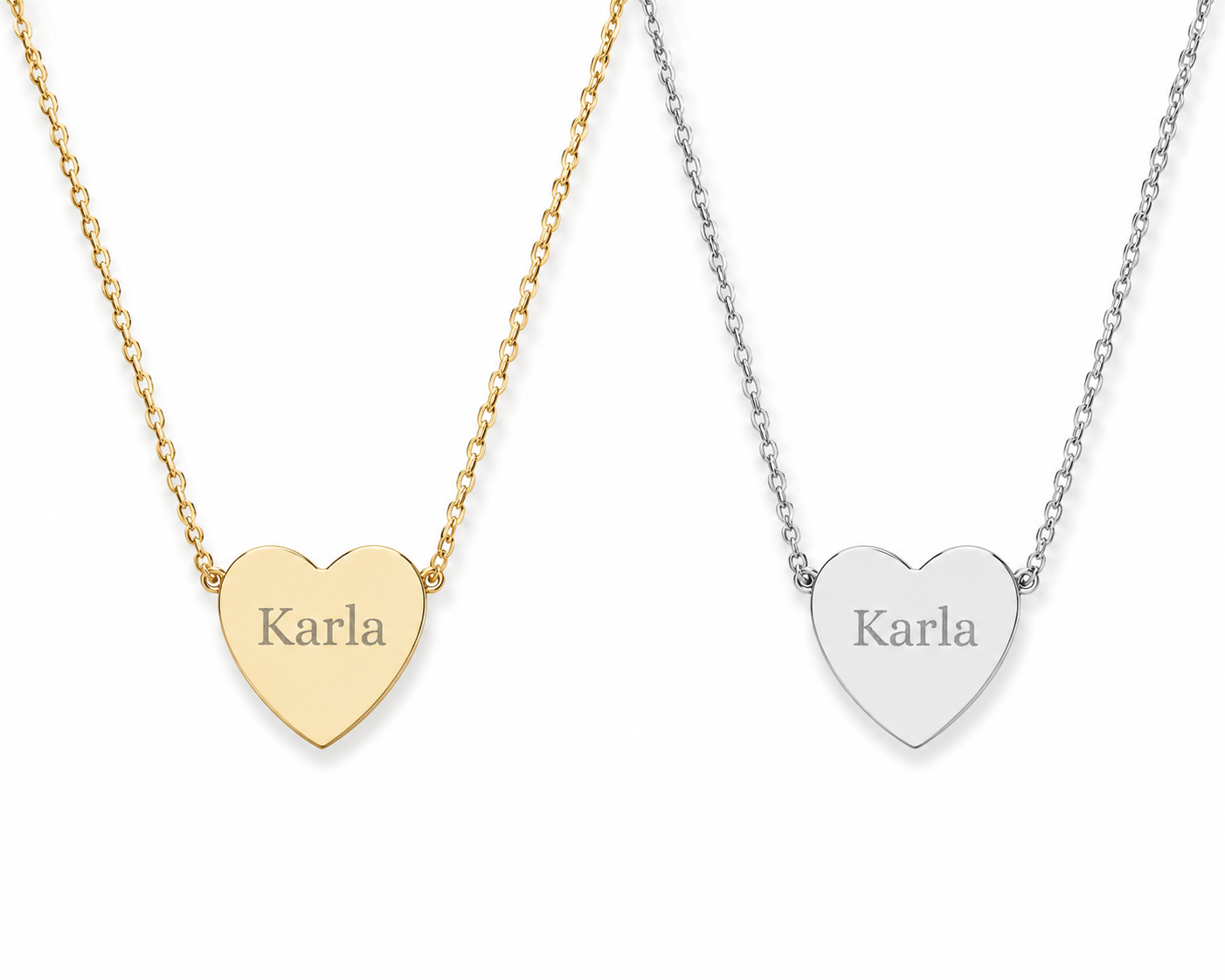 Collar Corazón Personalizado en Acero Inoxidable | Personalized Heart Name Necklace for Women