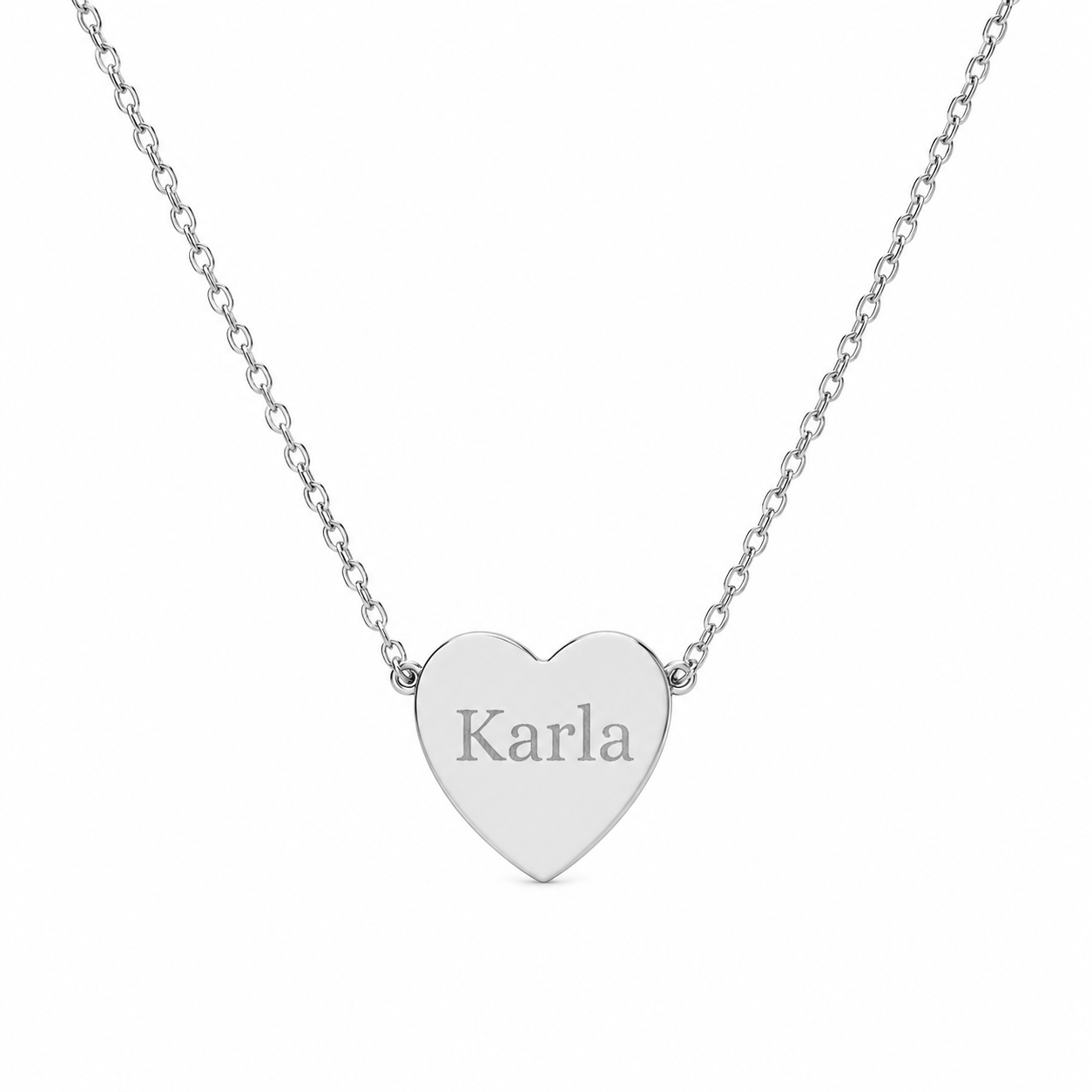 Collar Corazón Personalizado en Acero Inoxidable | Personalized Heart Name Necklace for Women