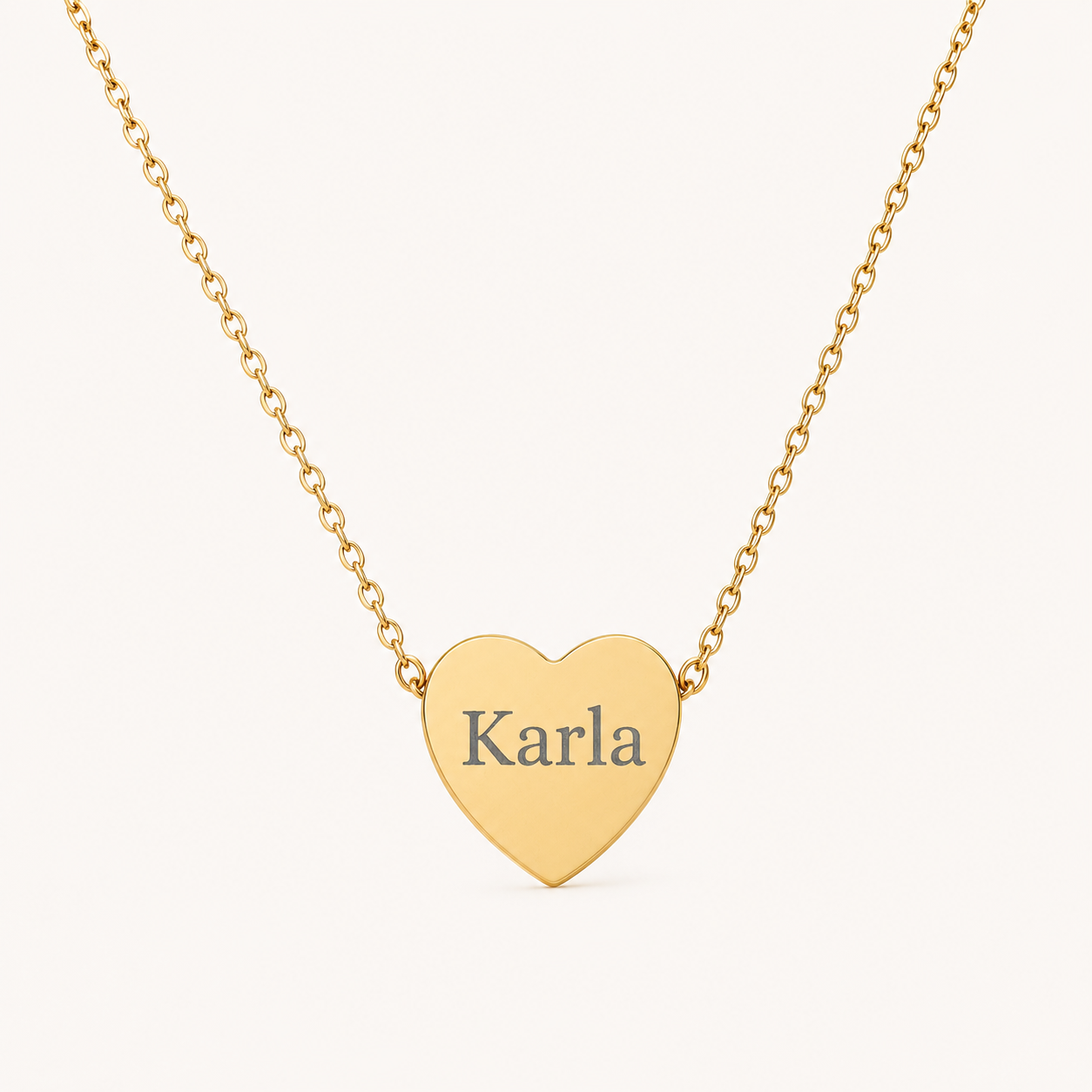 Collar Corazón Personalizado en Acero Inoxidable | Personalized Heart Name Necklace for Women