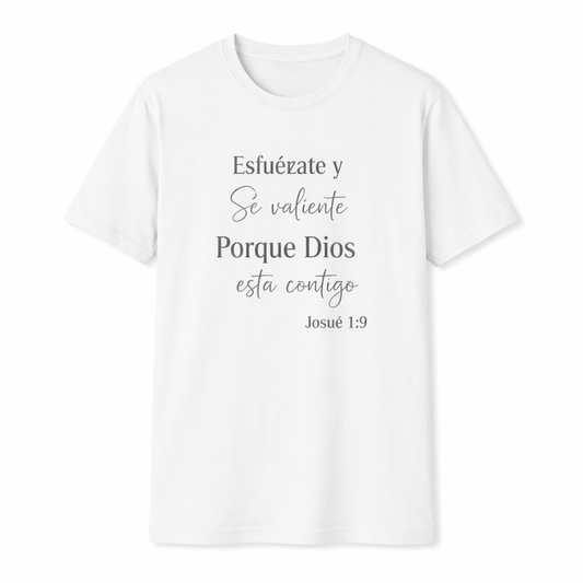 Camiseta Cristiana “Esfuérzate y Sé Valiente” Josué 1:9 – Unisex | S-XL