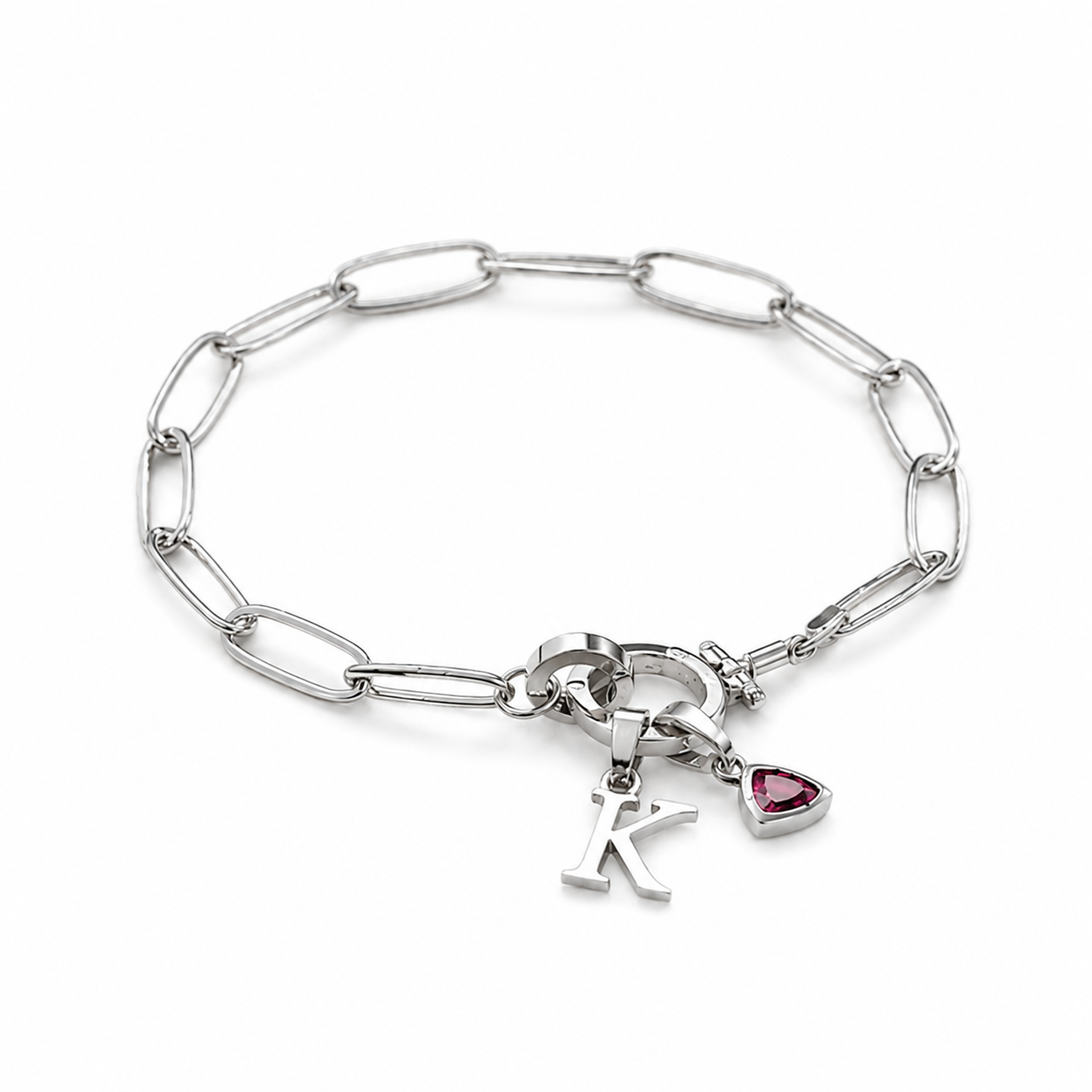 Pulsera Personalizada con Inicial y Piedra de Nacimiento | Personalized Initial Birthstone Bracelet