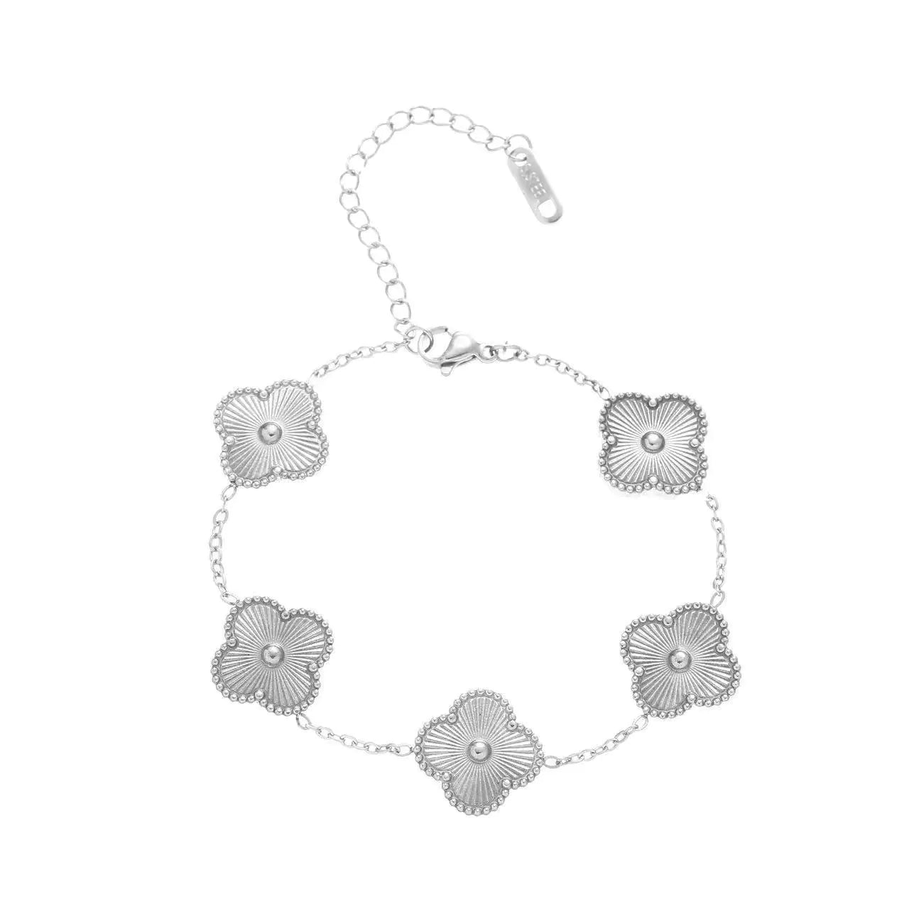 Collar de Ágata Negra Dorada con Colgante de Trébol
