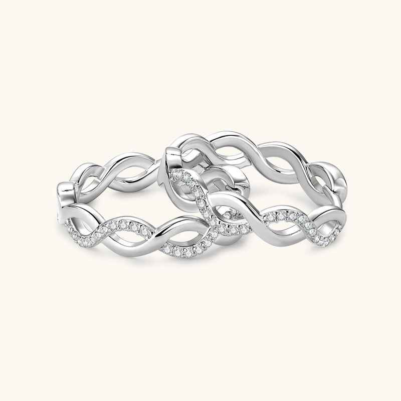 Twist Moissanite Ear Ring Women's 925 Sterling Silver Stud Earrings