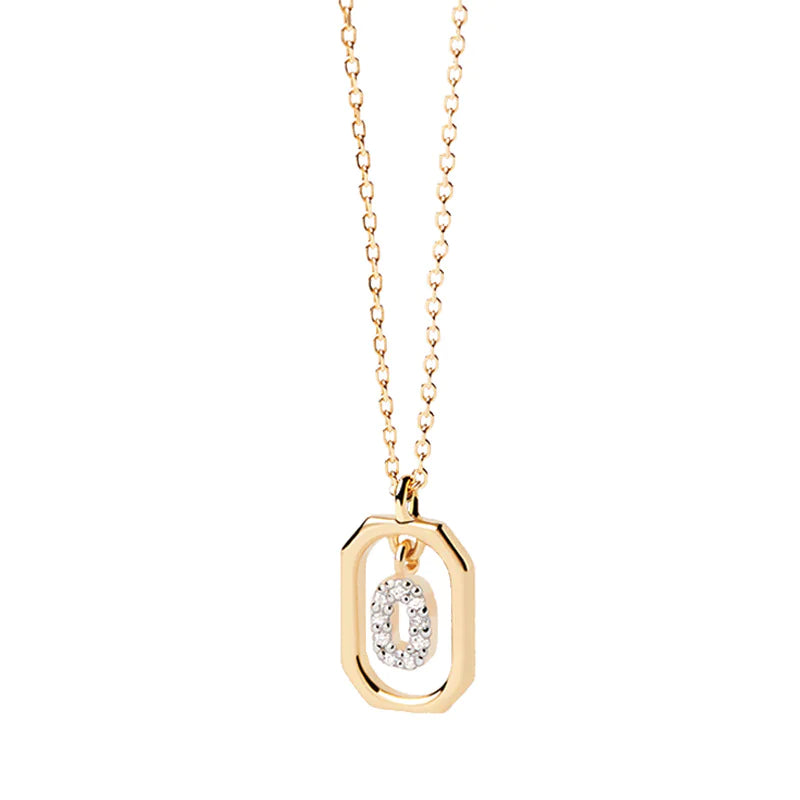 Elegant Monogram 18K Gold-Plated Sterling Necklace