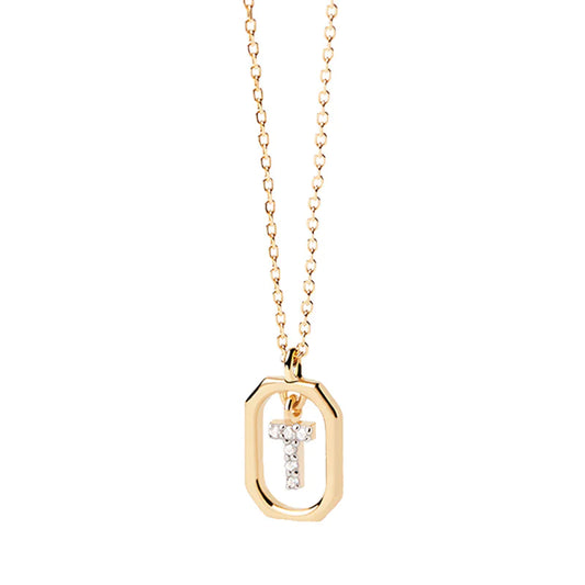 Elegant Monogram 18K Gold-Plated Sterling Necklace