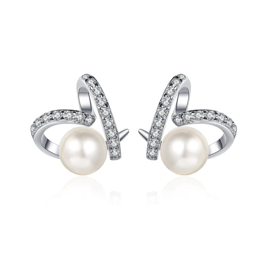 Aretes de Corazón de Perla en Plata Esterlina