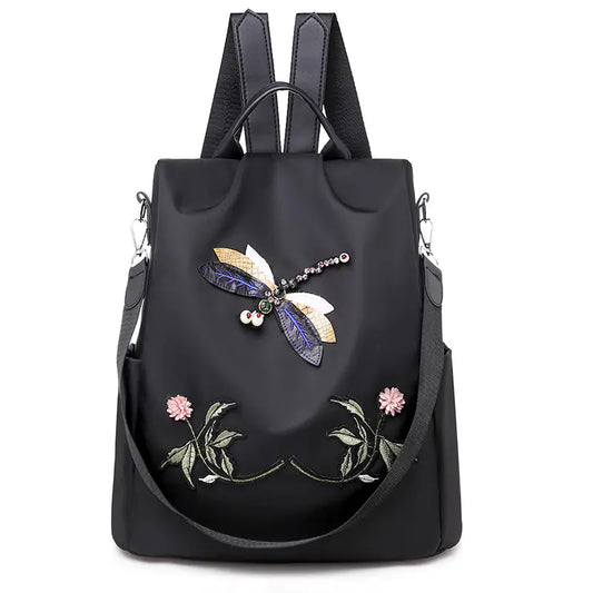 Waterproof Oxford Cloth Mom Backpack with Embroidery