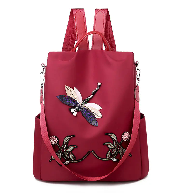 Waterproof Oxford Cloth Mom Backpack with Embroidery