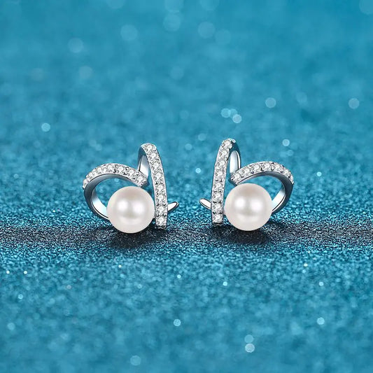 Aretes de Corazón de Perla en Plata Esterlina