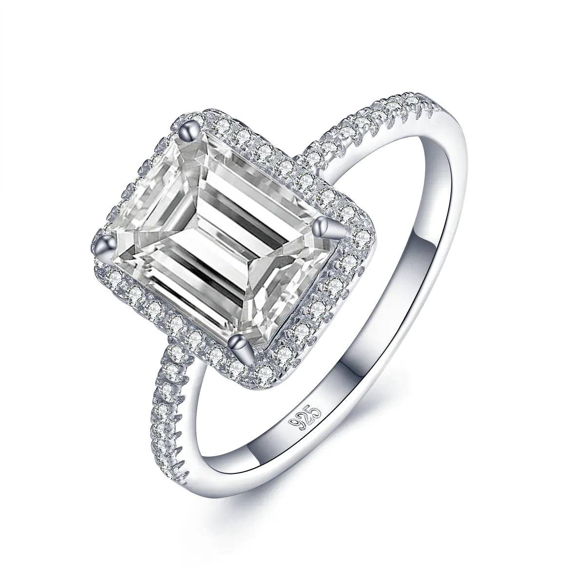 Emerald Engagement Ring with Diamond Accents